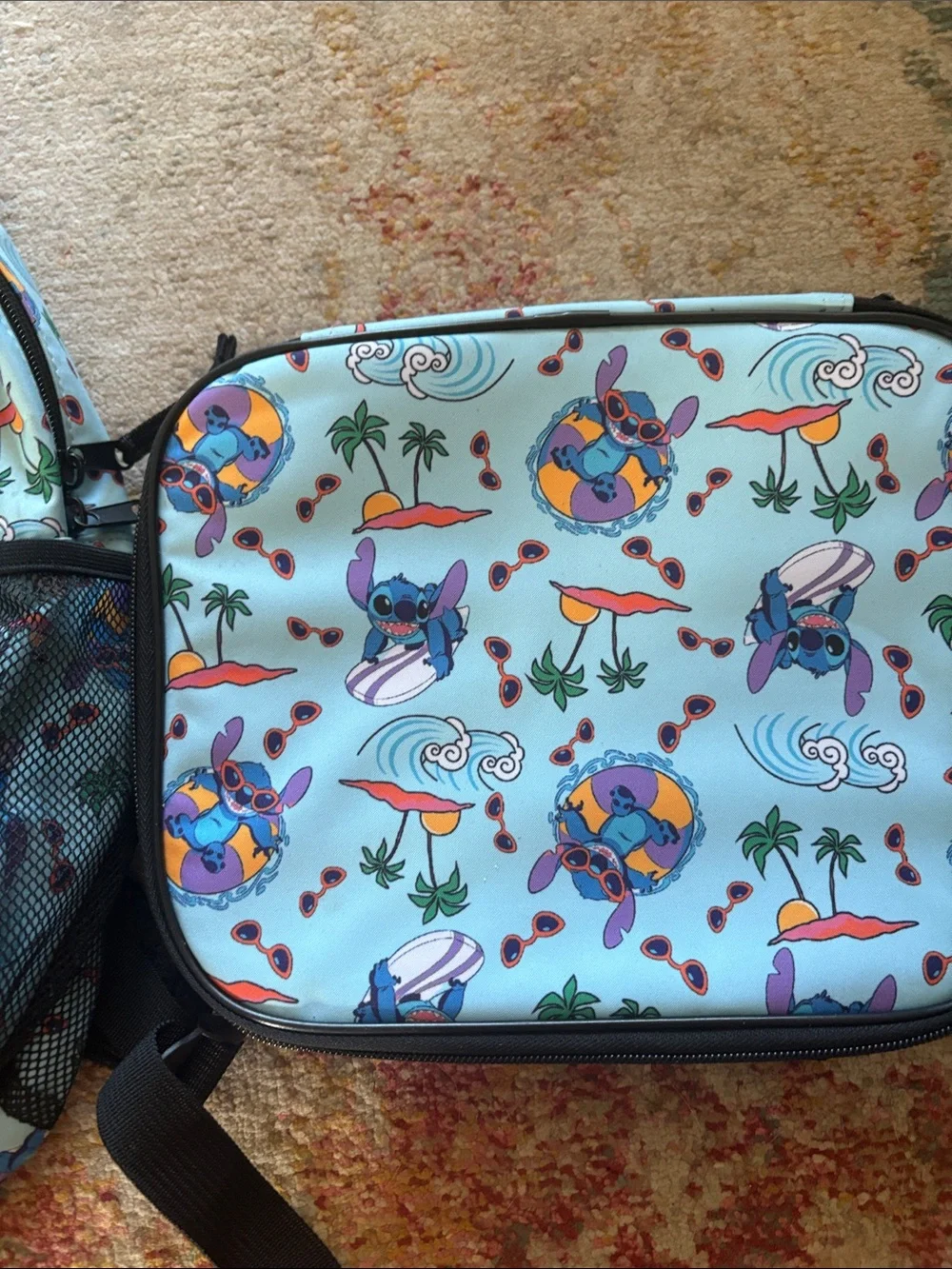 Stitch matching backpack and lunchbox